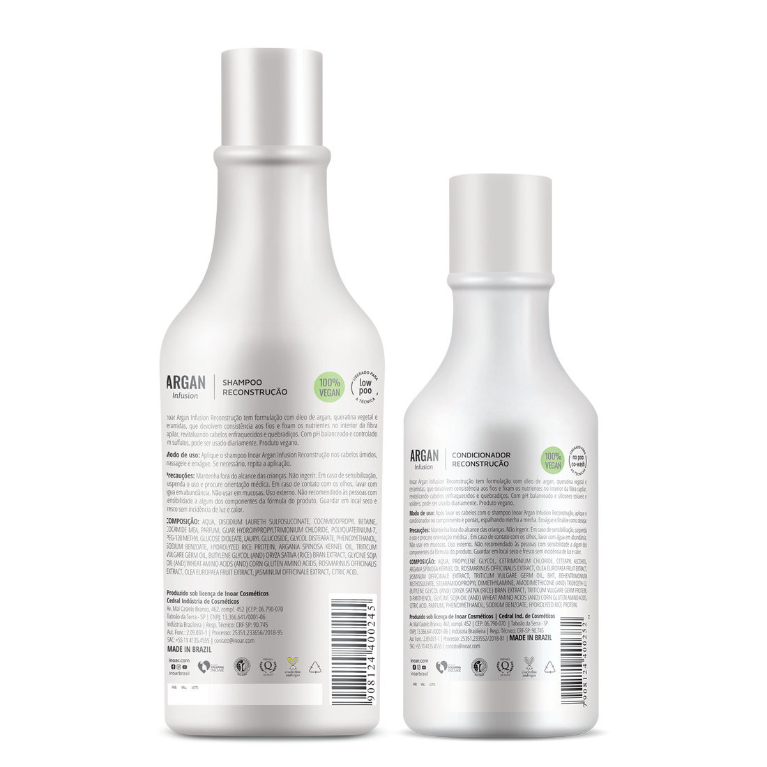 INOAR Argan Infusion Reconstruction Duo Kit - rekonstruojantis rinkinys 500 ml+250 ml