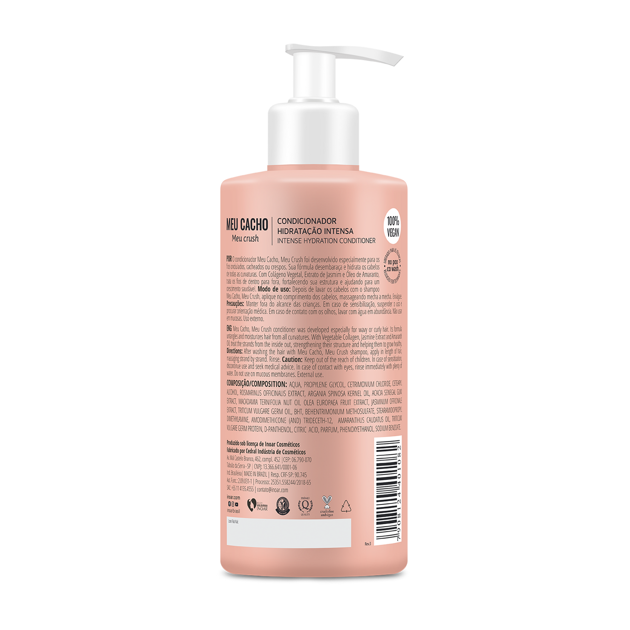 INOAR Meu Cacho Meu Crush Conditioner - kondicionierius garbanotiems plaukams 400 ml