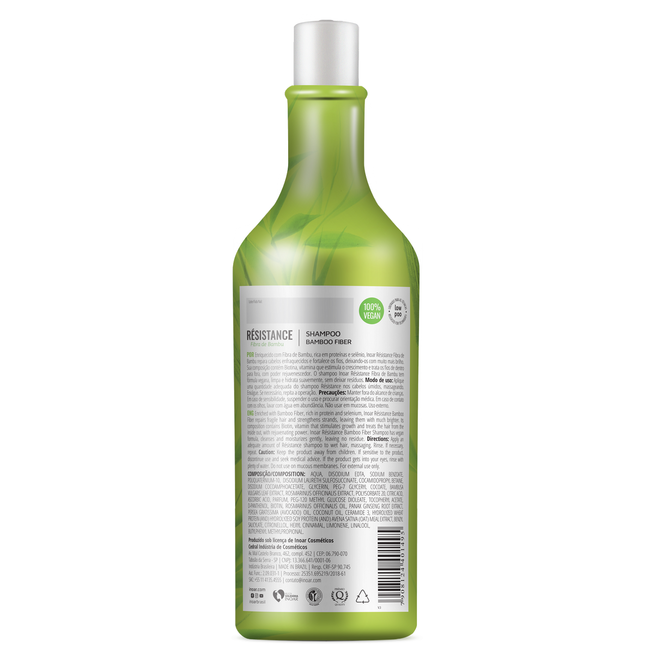 INOAR Resistance Fibra de Bambu Shampoo - stiprinantis ir blizgesio suteikiantis šampūnas 1000 ml