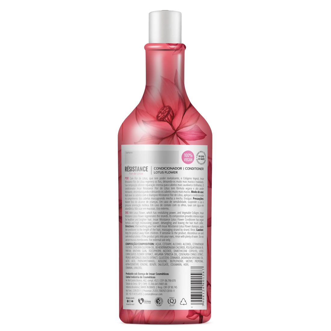 INOAR Resistance Flor de Lotus Conditioner - plaukus drėkinantis kondicionierius 1000 ml