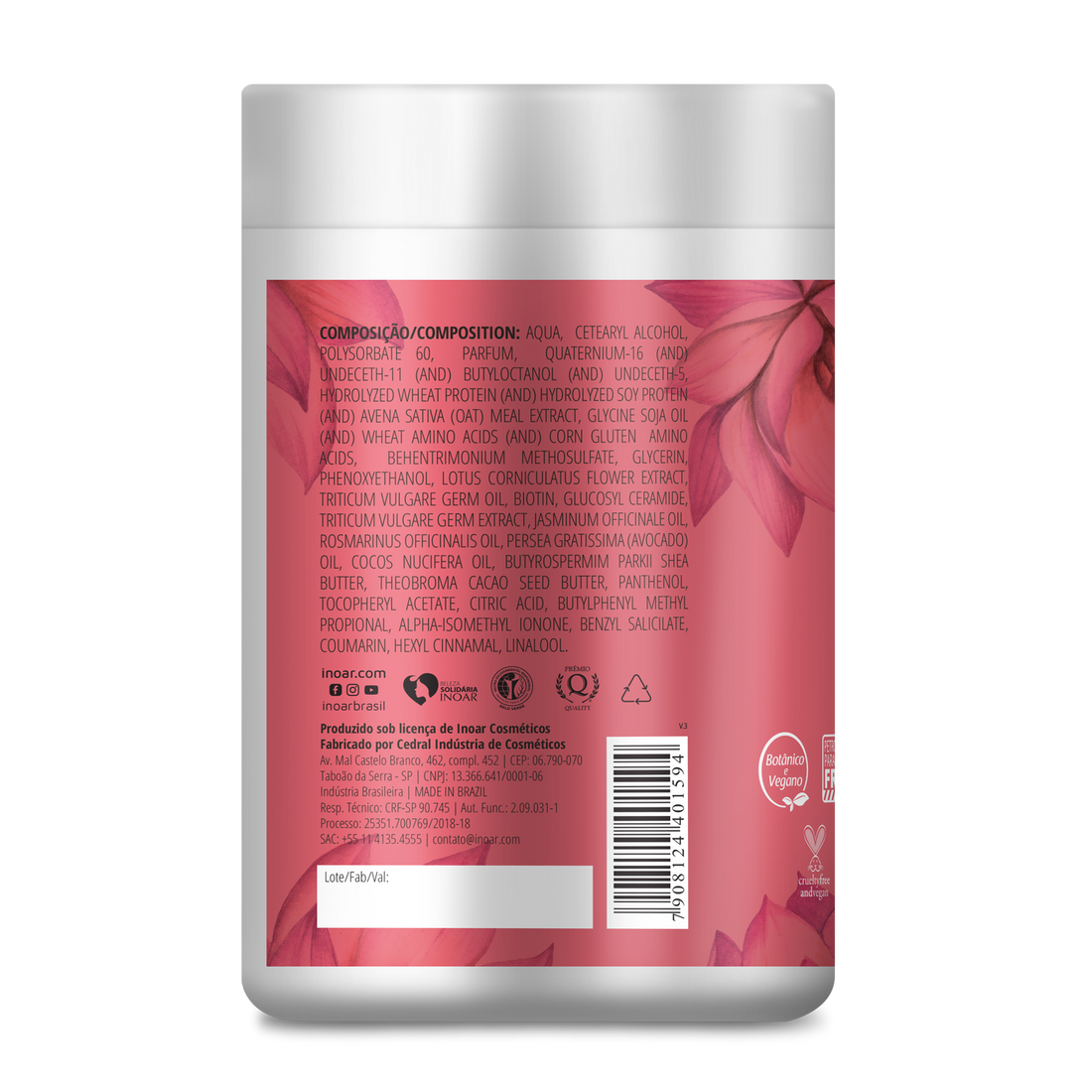 INOAR Resistance Flor de Lotus Mask - intensyviai regeneruojanti, gaivinti kaukė 1000 g