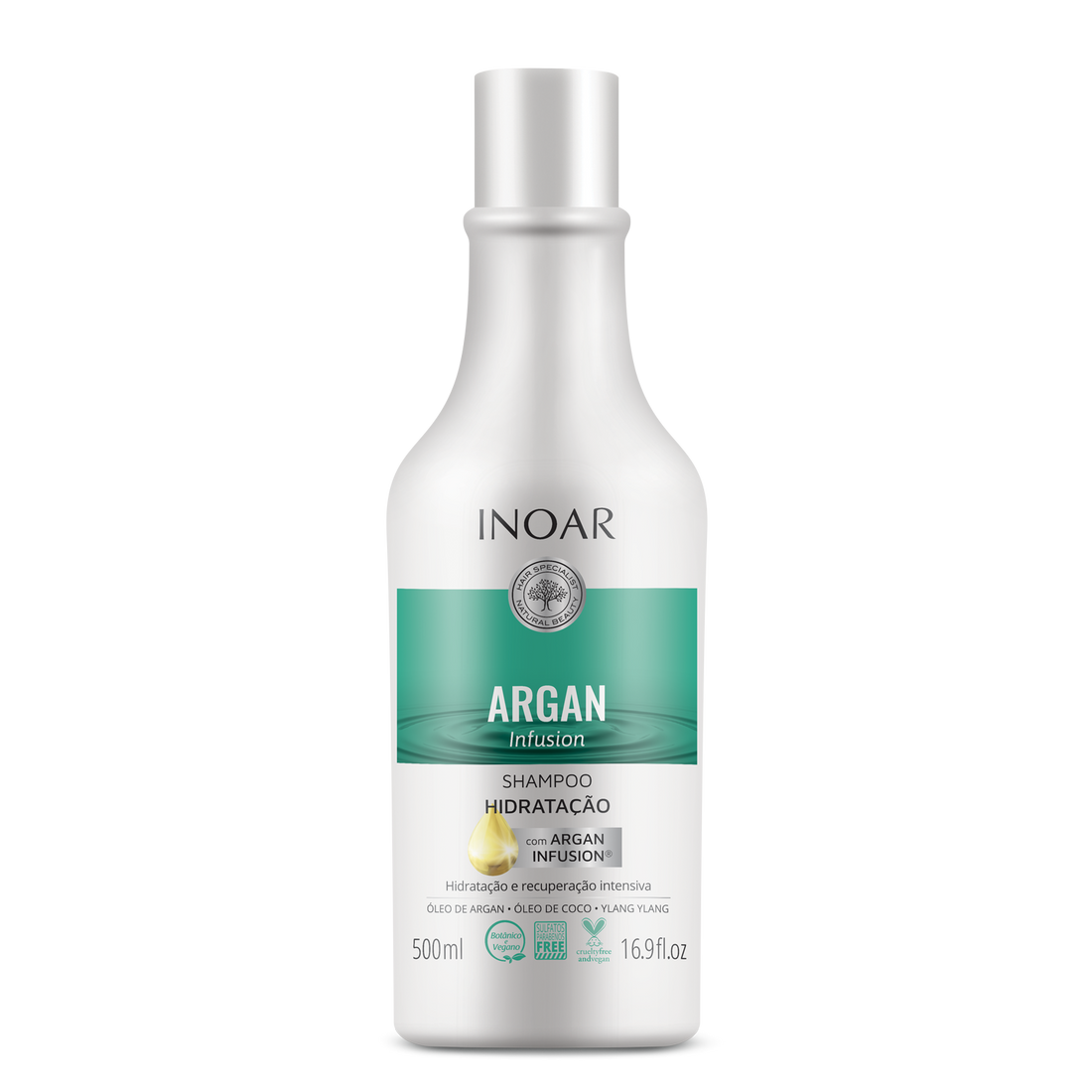 INOAR Argan Infusion Hydrating Shampoo - plaukus drėkinantis šampūnas 500 ml