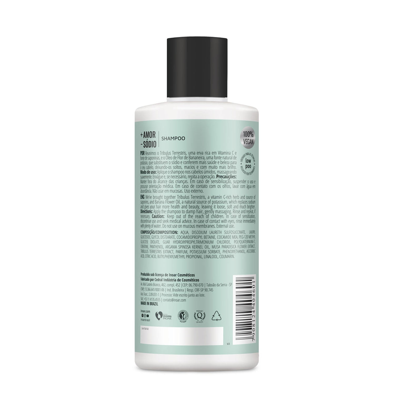 INOAR More Love Less Salt Shampoo – šampūnas be druskų 400 ml