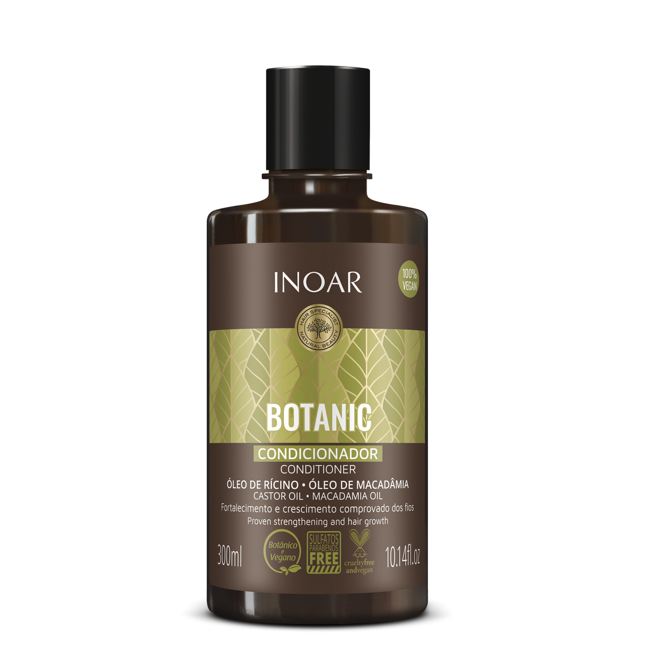INOAR Botanic Conditioner - plaukus stiprinantis kondicionierius su ricinos aliejumi 300 ml
