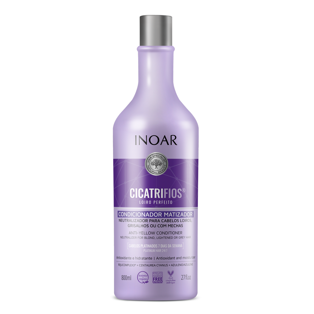 INOAR CicatriFios Perfect Blond Conditioner - kondicionierius šviesiems plaukams 800 ml