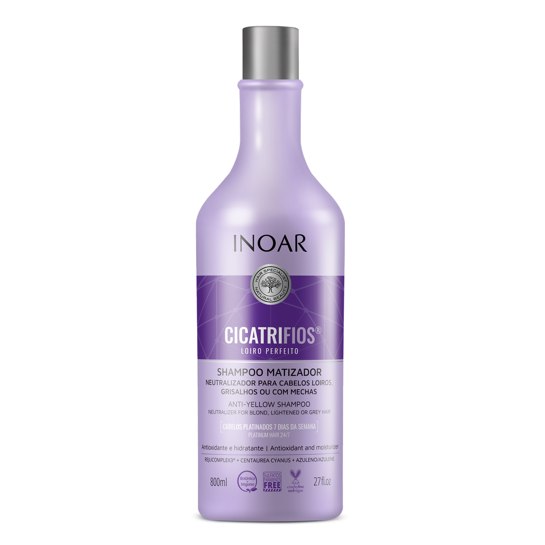 INOAR CicatriFios Perfect Blond Shampoo - šampūnas šviesiems plaukams 800 ml