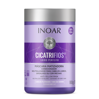 INOAR CicatriFios Perfect Blond Mask - plaukų kaukė šviesiems plaukams 800 ml