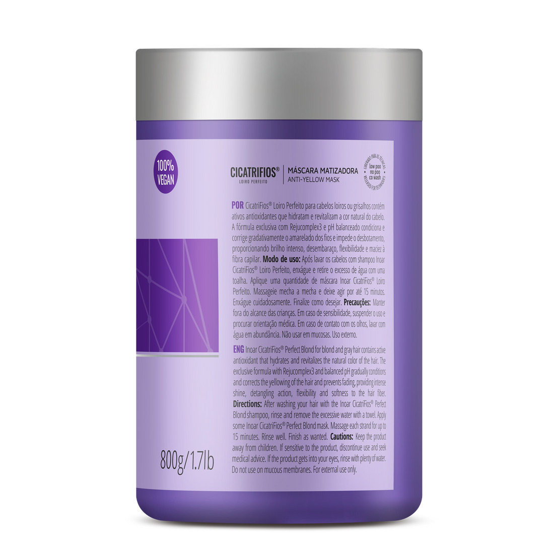 INOAR CicatriFios Perfect Blond Mask - plaukų kaukė šviesiems plaukams 800 ml