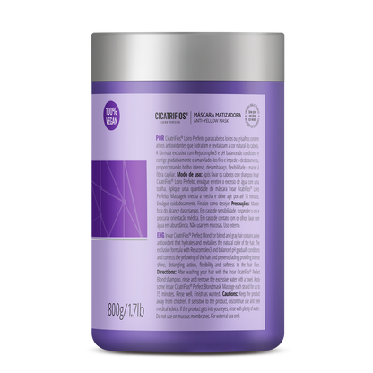 INOAR CicatriFios Perfect Blond Mask - plaukų kaukė šviesiems plaukams 800 ml