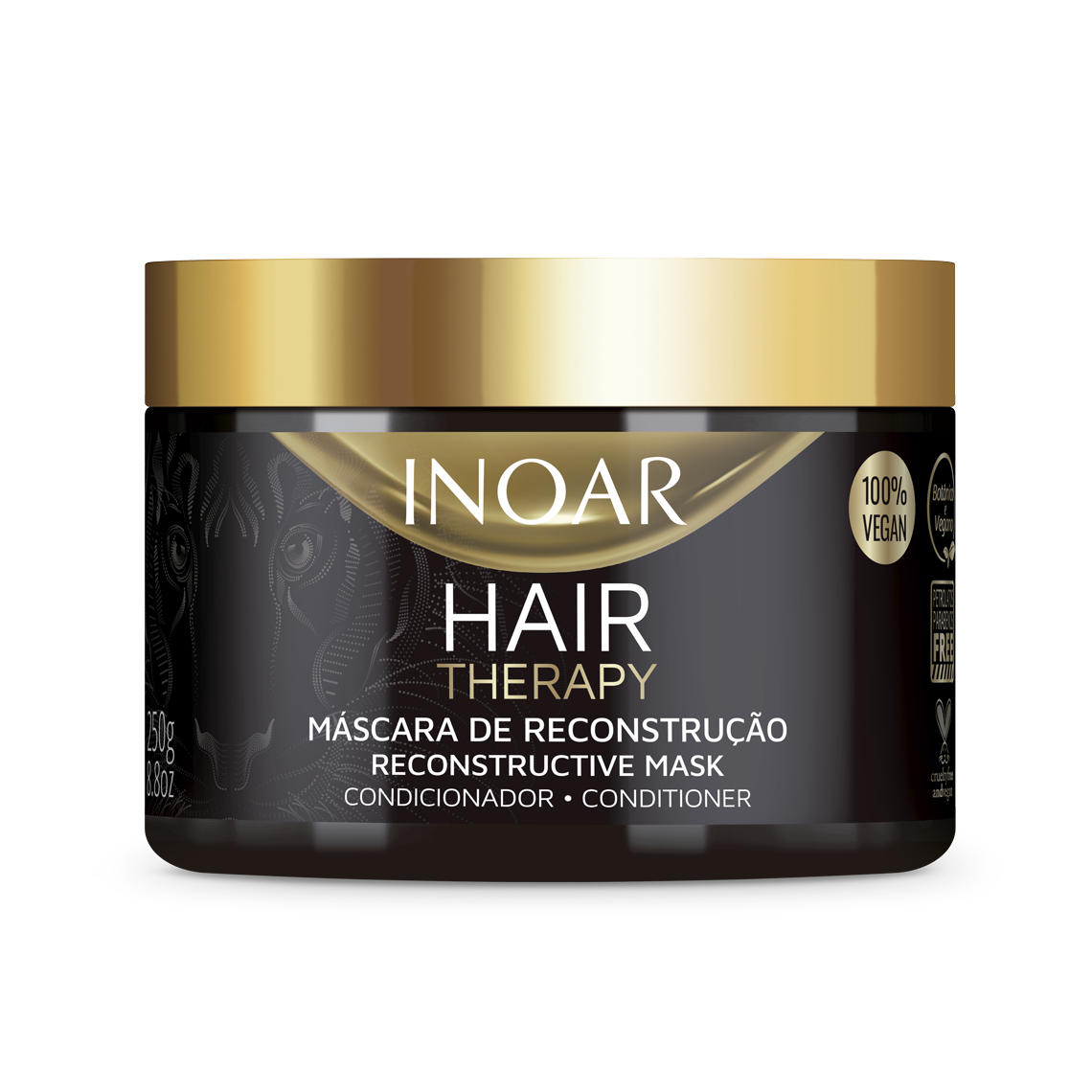 INOAR Hair Therapy Mask - plaukus puoselėjanti plaukų kaukė 250 g