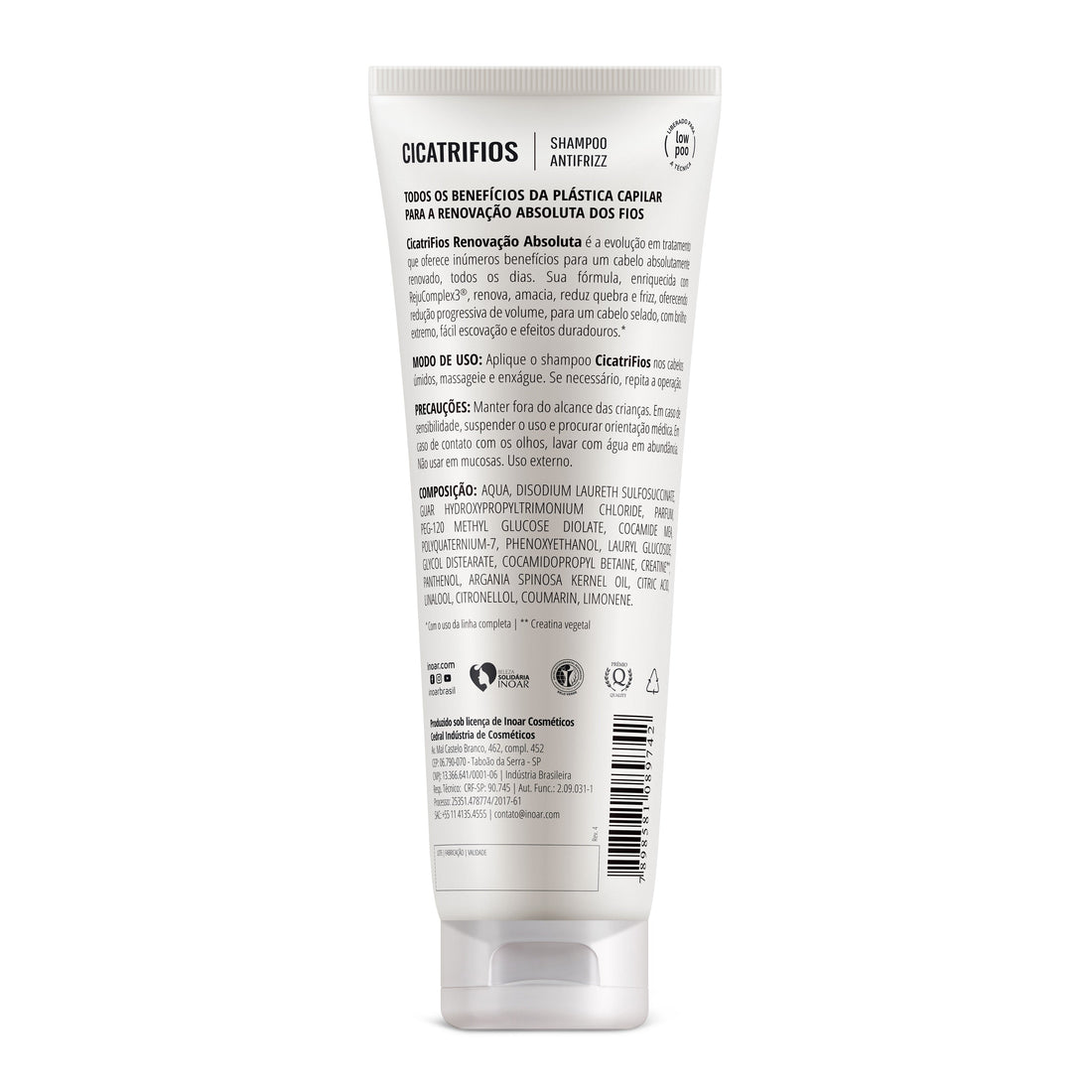 INOAR CicatriFios Shampoo - plauko struktūrą atkuriantis šampūnas