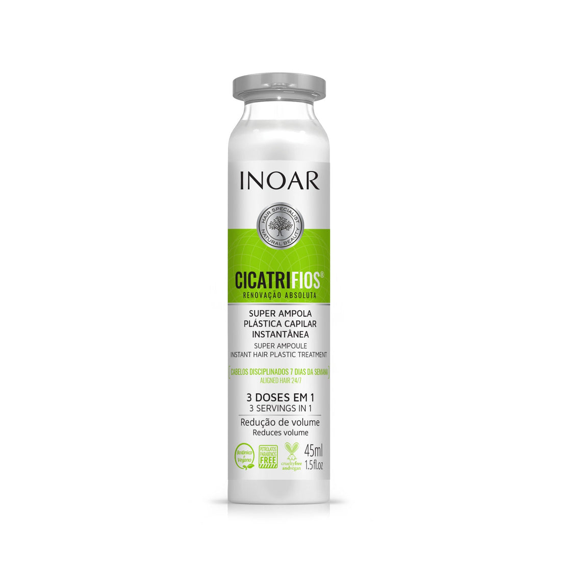 INOAR CicatriFios Super Ampola - plauko struktūrą atkurianti ampulė 45 ml