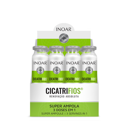 INOAR CicatriFios Super Ampola - plauko struktūrą atkurianti ampulė 12x45 ml