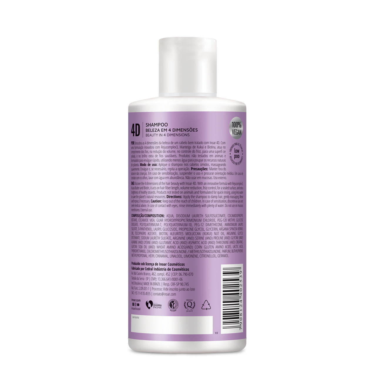 INOAR 4D Shampoo - 4 dimensijų šampūnas 400 ml
