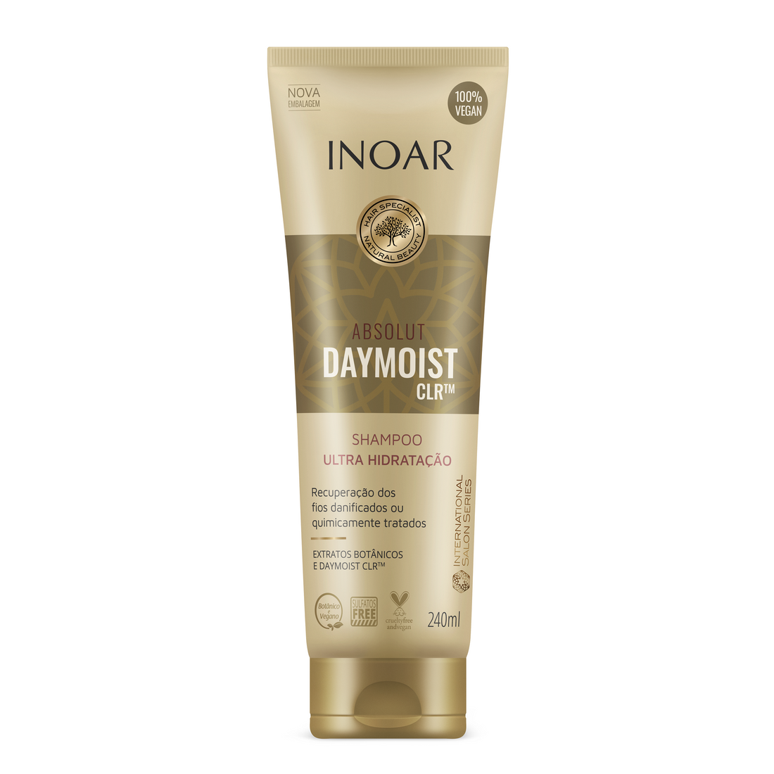 INOAR Absoliut Daymoist Shampoo - šampūnas chemiškai pažeistiems plaukams