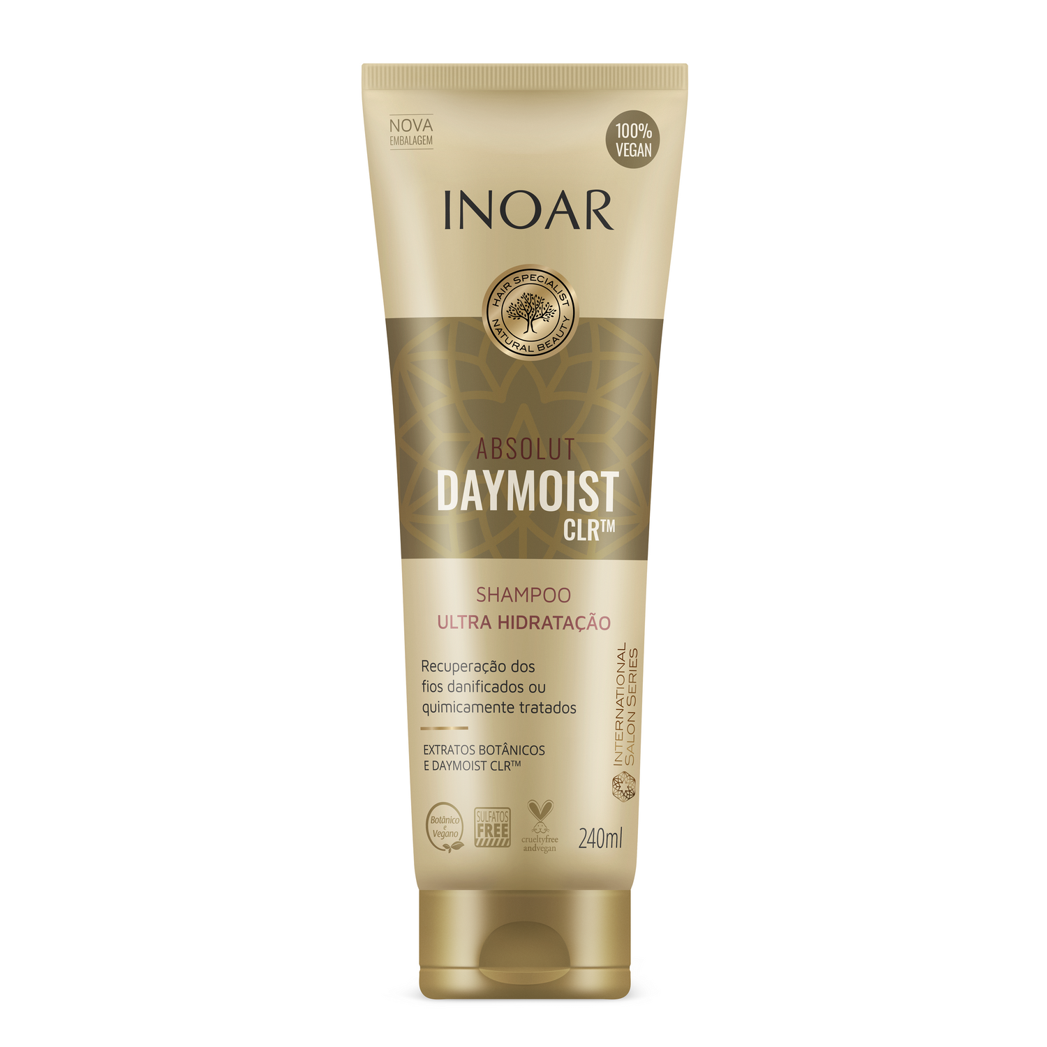 INOAR Absoliut Daymoist Shampoo - šampūnas chemiškai pažeistiems plaukams