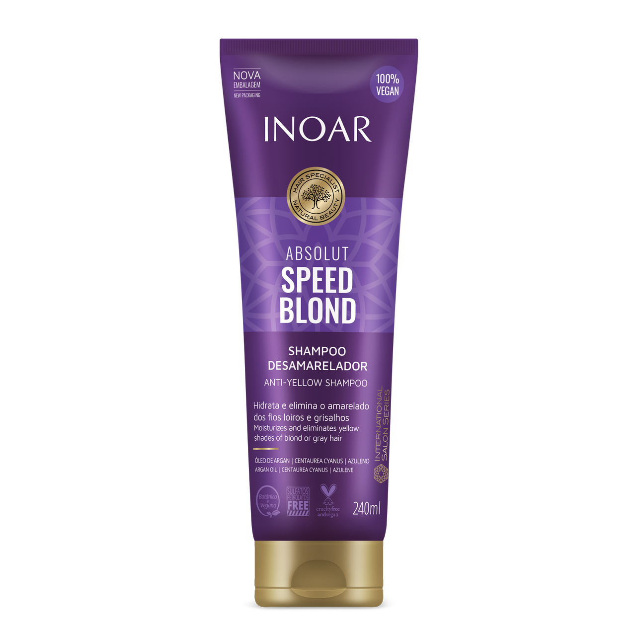 INOAR Speed Blond Shampoo - šampūnas šviesiems plaukams 240 ml