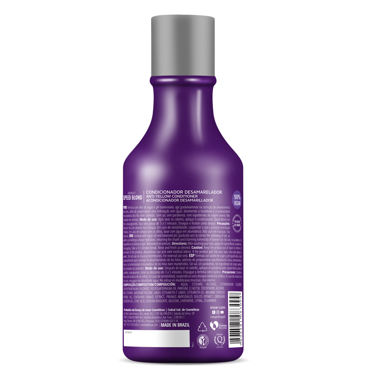 INOAR Speed Blond Shampoo - šampūnas šviesiems plaukams 250 ml