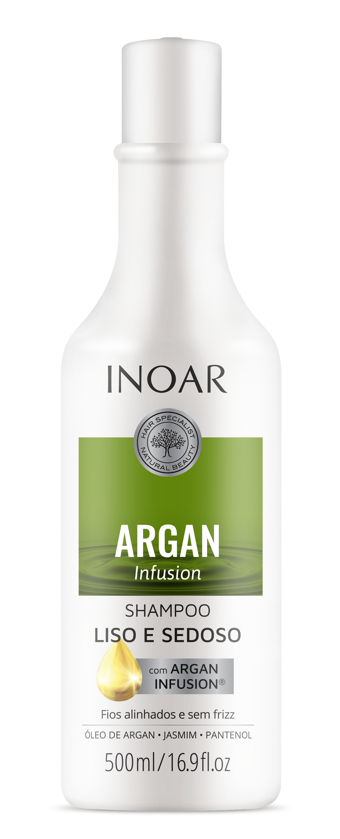 INOAR Argan Infusion Smooth and Silky Shampoo - glotnių ir švelnių plaukų šampūnas 500 ml