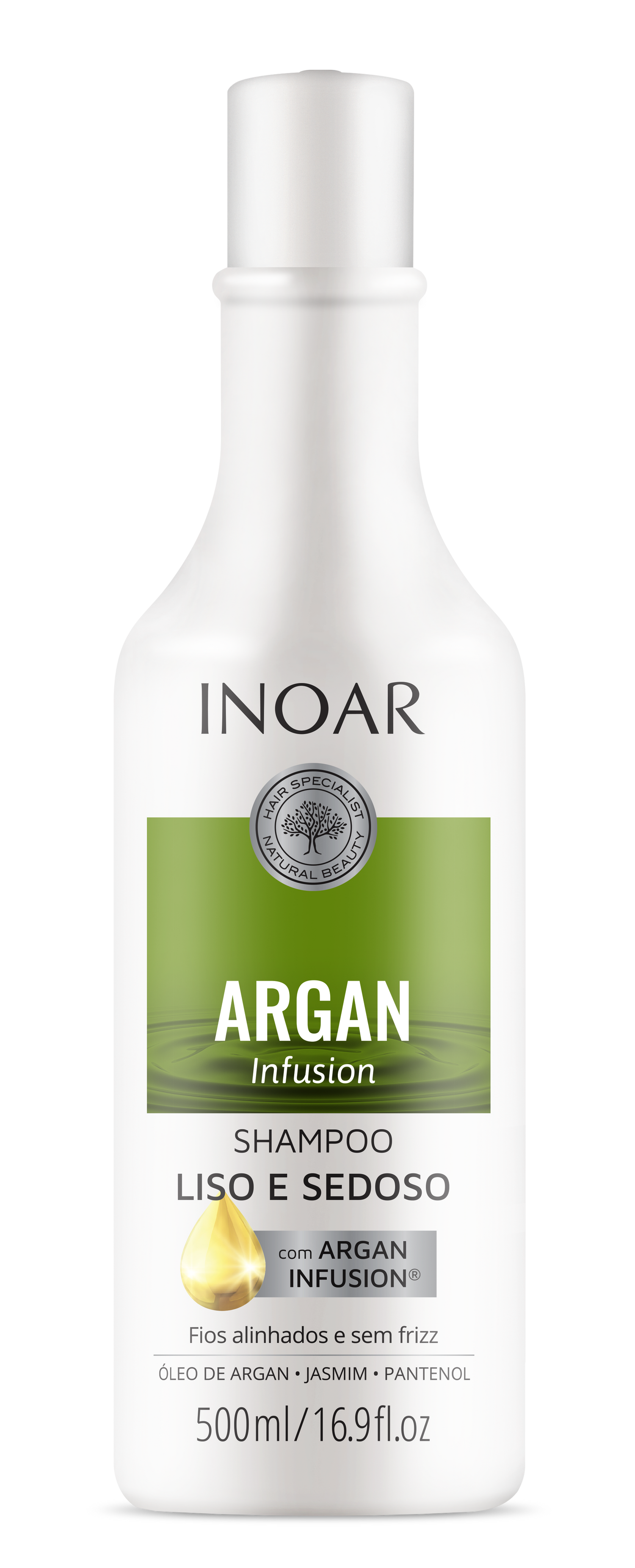 INOAR Argan Infusion Smooth and Silky Shampoo - glotnių ir švelnių plaukų šampūnas 500 ml