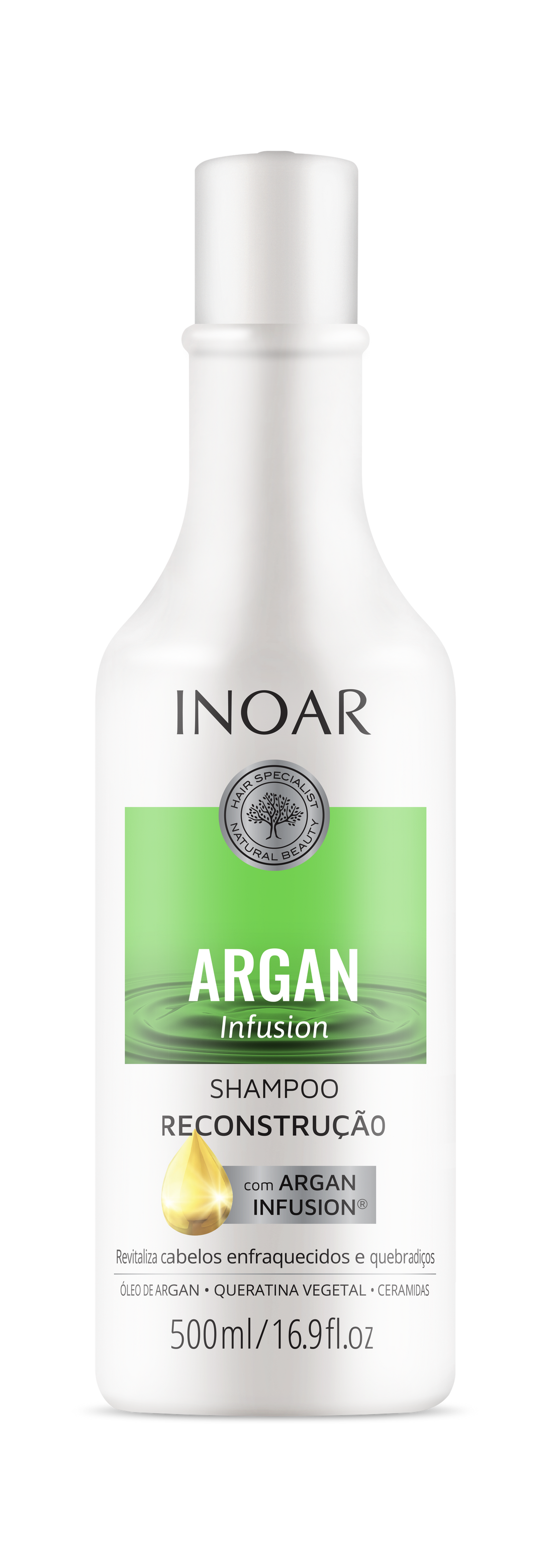 INOAR Argan Infusion Reconstruction Shampoo - rekonstruojantis šampūnas 500 ml