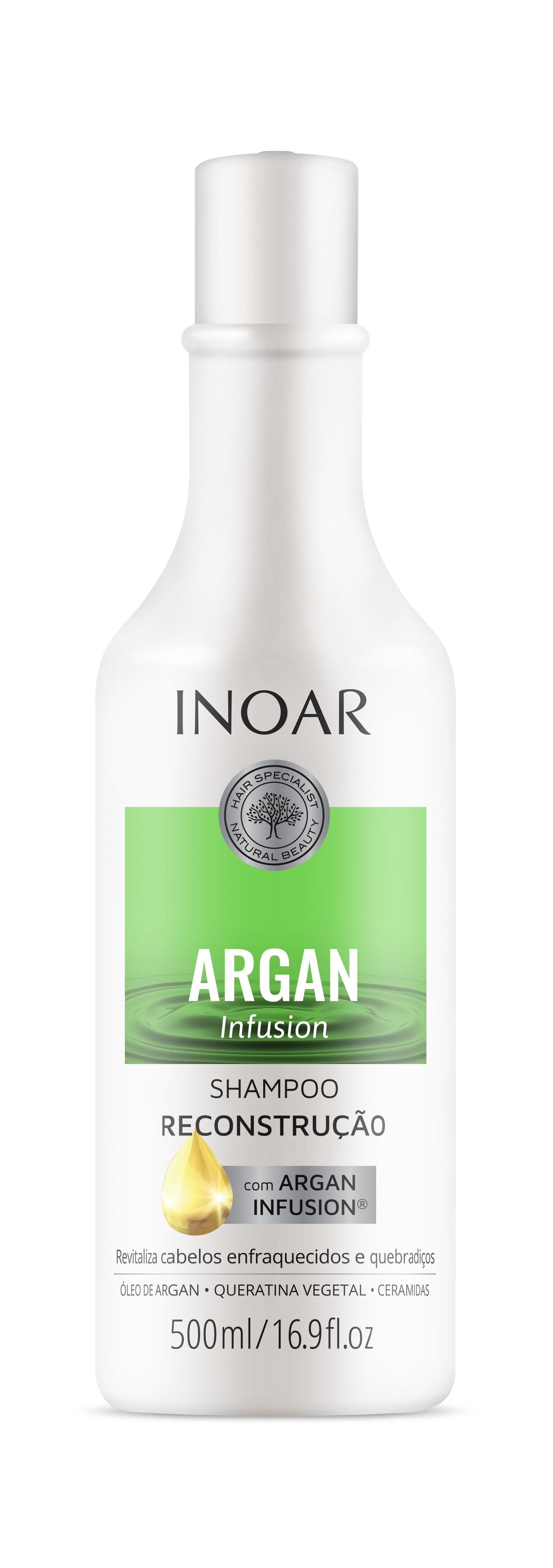 INOAR Argan Infusion Reconstruction Shampoo - rekonstruojantis šampūnas 500 ml