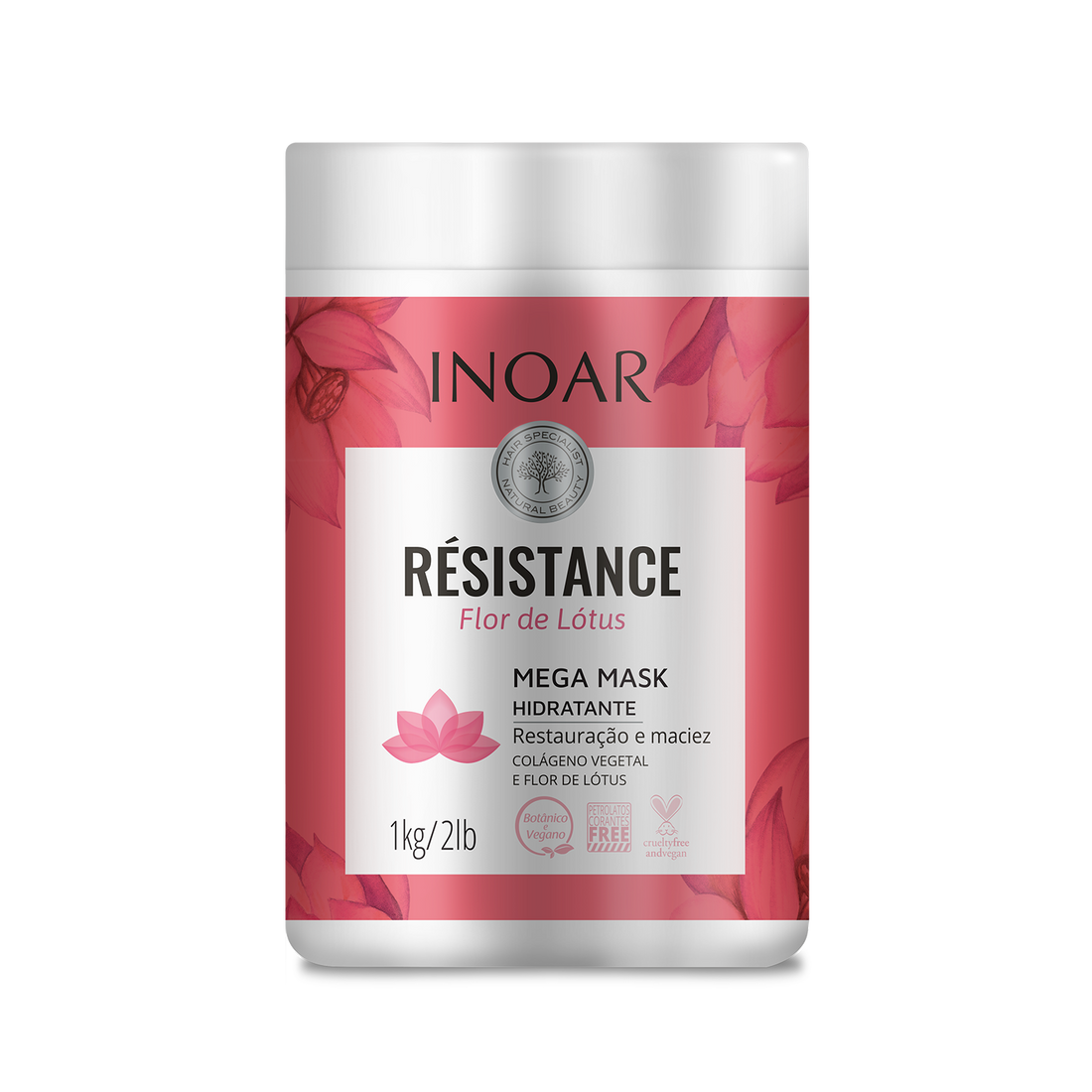 INOAR Resistance Flor de Lotus Mask - intensyviai regeneruojanti, gaivinti kaukė 1000 g
