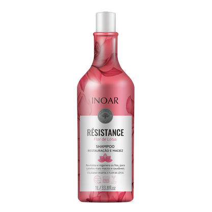 INOAR Resistance Flor de Lotus Shampoo - regeneruojantis blizgesio suteikiantis šampūnas 1000 ml
