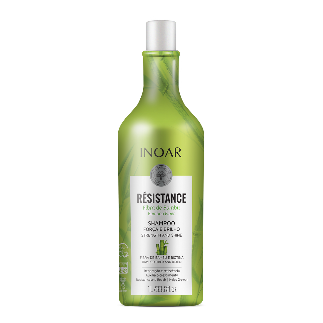 INOAR Resistance Fibra de Bambu Shampoo - stiprinantis ir blizgesio suteikiantis šampūnas 1000 ml